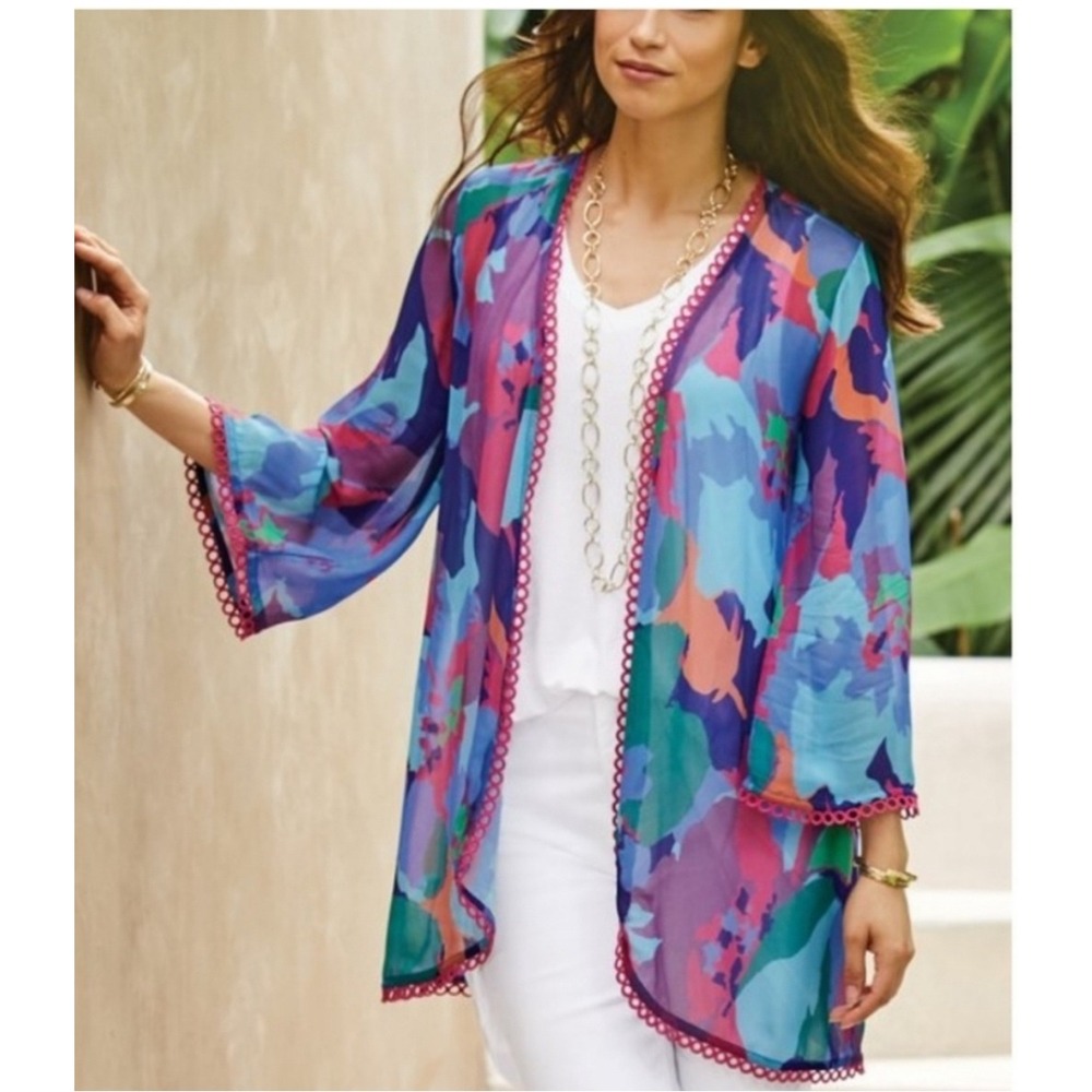 Soft Surroundings Endless Nights Kimono Size Small Multicolor